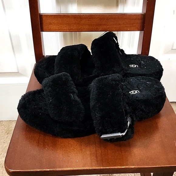 UGG Shoes - Ugg Fuzz Yeah Black  Sandals 8
